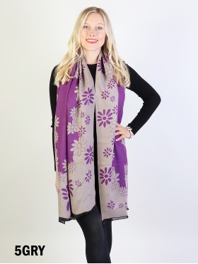 Reversible Floral Patterned Cashmere Feeling Scarf
